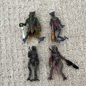 Collection of Four Star Wars Sci-Fi Action Figures includes Poggle the Lesser.